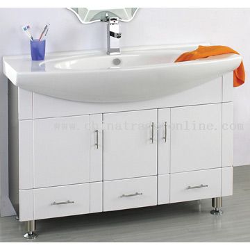 PVC Laminated Sheet Cabinet Ceramic Basin