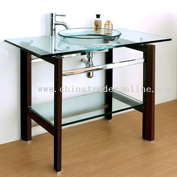 Solid Wood Glass Basin from China
