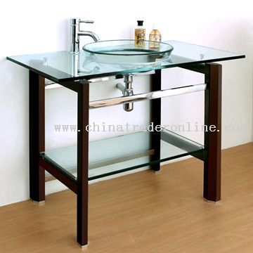 Solid Wood Glass Basin