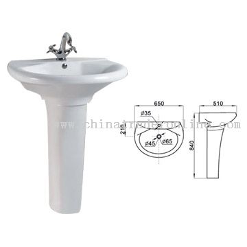 Washbasin with Pedestal from China