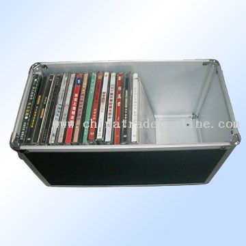 black PVC leather, with silvery frame CD case from China