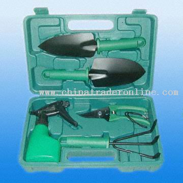 Five-Piece Garden Tool Set with Good Performance in Plastic Case