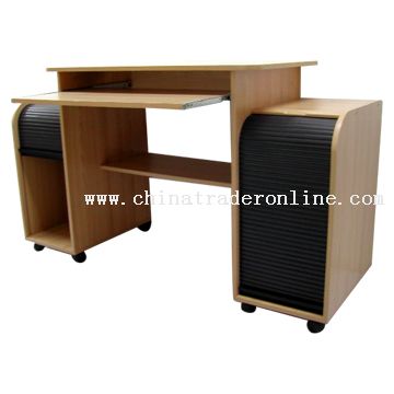 computer desk with doors