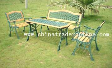 Resin back park bench set from China