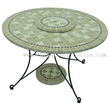 Travertine round table set from China