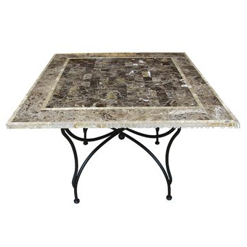 Travertine square table