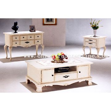 Queen Anne Antique White Coffee Table from China