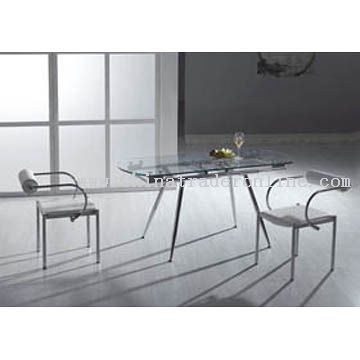 Modern Metal and Glass Dining Table