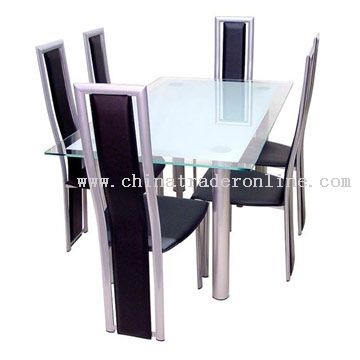 Tempered Glass Top Dining Table from China