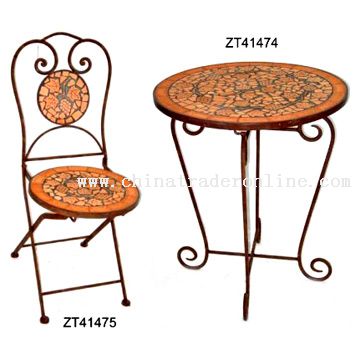 Terracotta Round Table & Chair