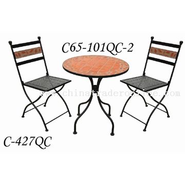 Wrought Iron Clay Table Set