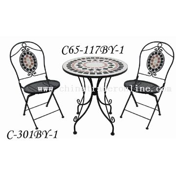 Wrought Iron Mosaic Table Set from China