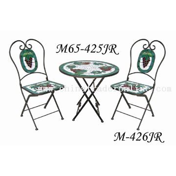 Wrought Iron Mosaic Table Set from China