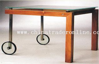 Outdoor wooden table with wheels from China