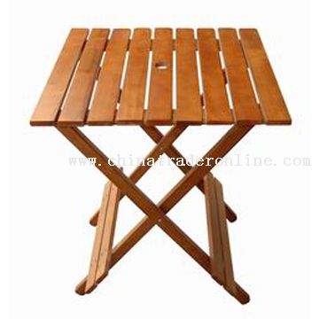 Rubber Wood Slat Square Table