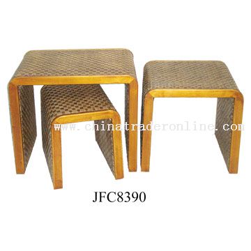 Wood & Imitation Leather Table from China