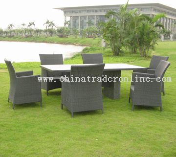 Rectangular table with 6 chairs