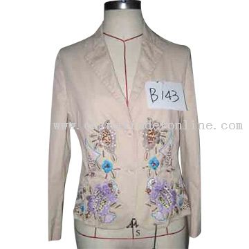 Woven Yarn Drill Jacket with Embroidery