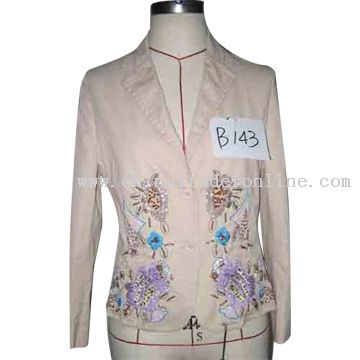 Woven Yarn Drill Jacket with Embroidery from China