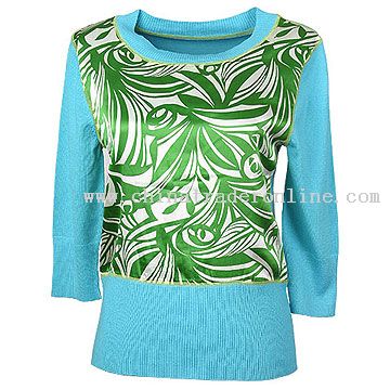 Women Pullover Model No.:CTO22509 Description: Print flowers on front