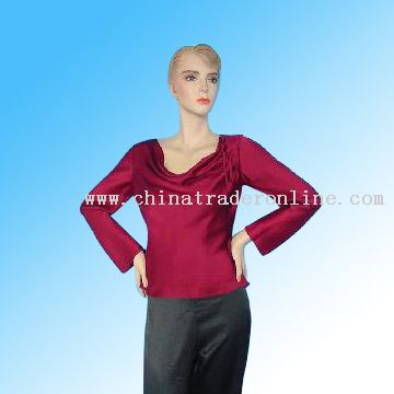 Ladies Long Sleeve Cowl Neck Blouse from China