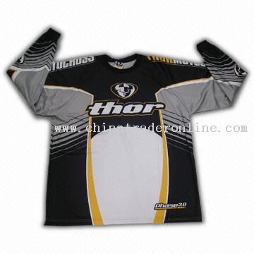 100% Polyester Knitted Fabric Men Motocycle Jersey from China