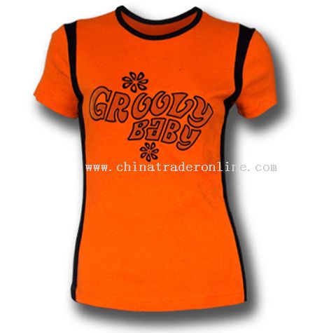 Girls Flocking Dye Printing T-shirts