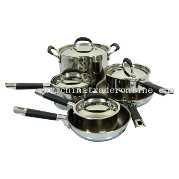10pc Stainless Steel Cookware Set from China