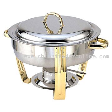 4QT Round Gold Plated Chafing Dish from China