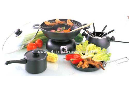 Electric Wok + Fondue + Sauce Pan + Frying Pan Sets from China