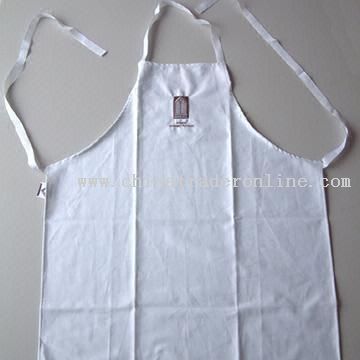 Cotton Fabirc Apron with Embroidered Design and Silk Screen Printing