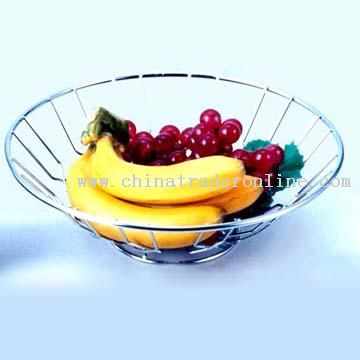 Metal Fruit Basket in Shiny Finish