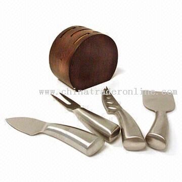 Cheese Sets with Wooden Block and Knives