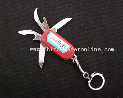 Plastic Handle Multi-functional Kinfe with Keychain