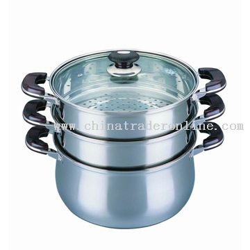 3 Tray Multi-Purpose Curved Steamer Pot