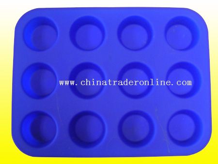 12 Cups Silicone Cake Mould / Silicone Bakeware from China