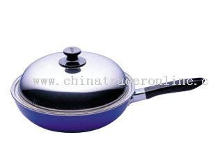 High Dome Stainless Steel Lid Wok