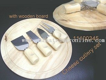 CHEESE CUTLERY SET WITH WOODEN BOARD from China