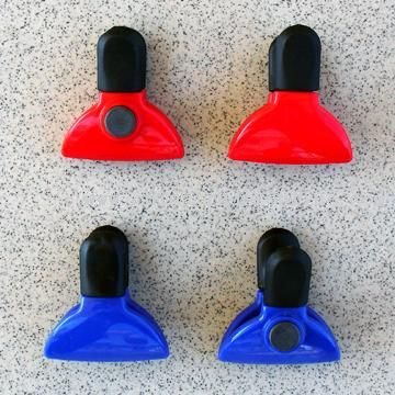 Durable Plastic Magnetic Bag Clips with Rubber Tips