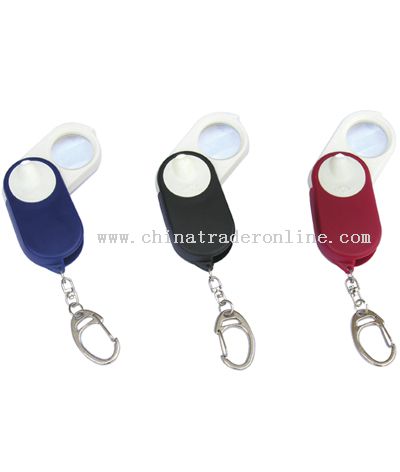 Mini Led light Magnifier with Key Chain from China