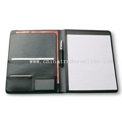 Writing Pad Manufactured in soft-touch leather-look Koskin material with a gun metal badge.