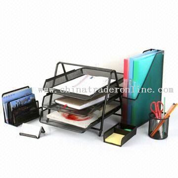 Desktop Office Set with Letter and Pen Holder