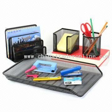 Nine-piece Desktop Office Set in Silver or Black