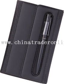 Deluxe organizer with telephone address book, note book, and ball point pen from China