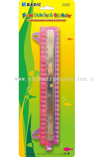 3 hole punch with ruler from China