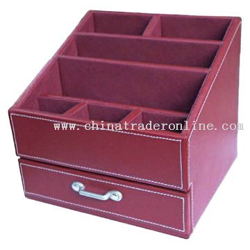 Faux Leather Desktop Organizer from China