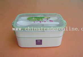 double layers lunch box with double handle