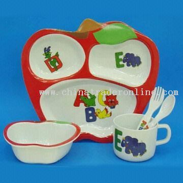 5pcs Apple Kids Dinner Set Made of Melamine