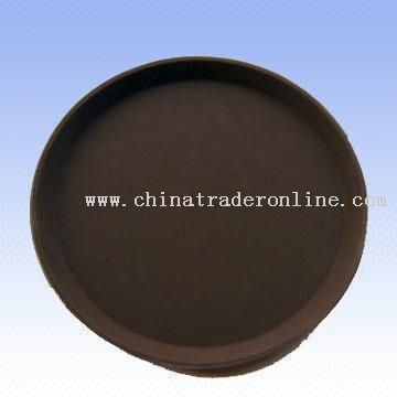 Non Pporous Textured Antiskid Round Tray 275mm with Rubber Inlay from China