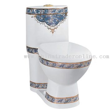 Siphonic One-Piece Toilet with Decal from China